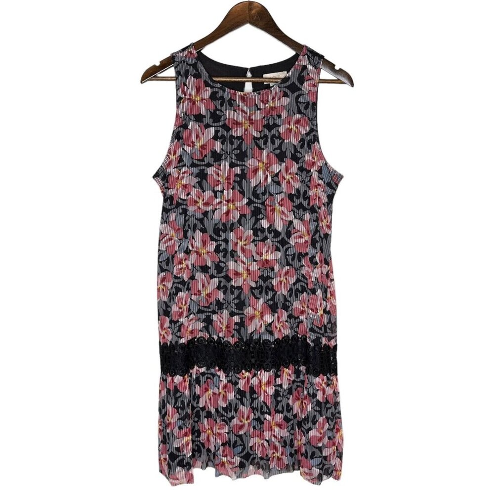 Loft‎ Outlet NWT Pink and Black Floral Mini Dress Size 10